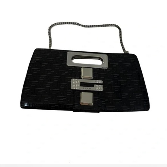 Guess - Vintage Y2K- Black Pleather Mini Bag / Clutch 🖤👛✨ - Picture 3 of 8